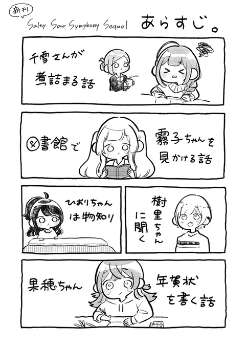 C101 冬コミ 新刊 あらすじ
『Salty Sour Symphony Sequel』
だいたいこんなかんじの本になってます…!

明日、のんしゃらん(東 "ロ "  39b)にて頒布予定です!よろしくお願いします🙇‍♀️

#C101 #C101新刊 
