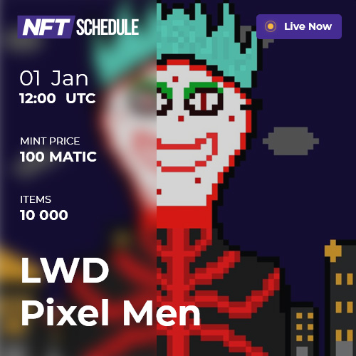 ☄️Live Mint Now! LWD Pixel Men

🐦Twitter: @whitelazercoin

🔗More info: nftschedule.online/event/LWD-Pixe…

#NFT #NFTs #NFTCommunity #nftcollector #nftarti̇st #nftlover #NFTGiveaway #NFTCommmunity #nftarti̇st #nftarti̇sts #NFTdrops #nftdrop #Polygon #Matic