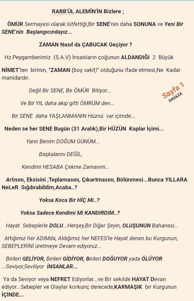 DavazAyhan's tweet photo. *
Yüce #ALLAH'ın Bizlere
#ÖMÜR #Sermayesi Olarak
#Lütfettiği Bir #SENE’nin Daha
#SONUNA ve #YeniBirSene’nin
Başlangıcındayız.
Sahi #YILBAŞI Nedir?
#BirYıla #VEDA Edip,
#YeniBirYıla Girerken
Yaratıcımıza #İSYAN ile Mi
Girilir?YokSa #GEÇEN #BirYılın
#MUHASEBE'si Yapılarak Mı? https://t.co/jKua40OIgf