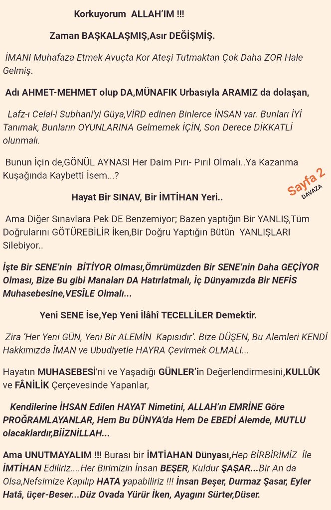 DavazAyhan's tweet photo. *
Yüce #ALLAH'ın Bizlere
#ÖMÜR #Sermayesi Olarak
#Lütfettiği Bir #SENE’nin Daha
#SONUNA ve #YeniBirSene’nin
Başlangıcındayız.
Sahi #YILBAŞI Nedir?
#BirYıla #VEDA Edip,
#YeniBirYıla Girerken
Yaratıcımıza #İSYAN ile Mi
Girilir?YokSa #GEÇEN #BirYılın
#MUHASEBE'si Yapılarak Mı? https://t.co/jKua40OIgf