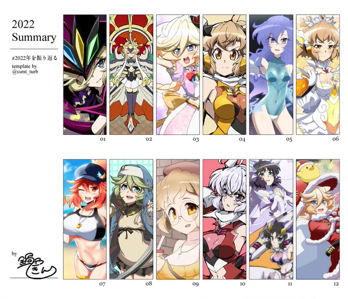 #2022年を振り返る 
今年もテンプレお借りしました!
なんか改めて一通り見たら思ったより描け…てませんでした!
来年がんばろう 
