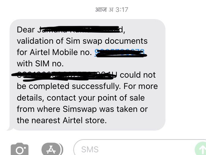 amar_sshukla's tweet photo. @airtelindia @Airtel_Presence I applied for simswap to get a new sim. They charged me ₹50 and then got message that document verification failed.

Went back was charged ₹50 again, got document verification failed without getting any call. Airtel begumpul Meerut, UP. #Airtel https://t.co/guSXC1EPYP