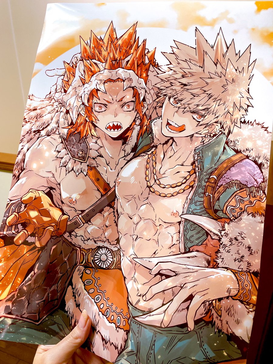 爆豪勝己 「となニトで配布したカード作った印刷所さんにお試しフォトポスター作っていただいたの」|えりかのイラスト