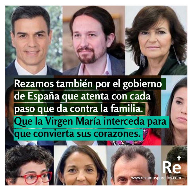 Rezamos por ellos también. Muy especialmente 😇😇😇 Si no lo hacemos nosotros, ¿quiénes?
#rezamosporellos #gobiernodeespaña #moncloa #ideologias #rezamos #oremos #recemosporellos #elpoderdelaoracion