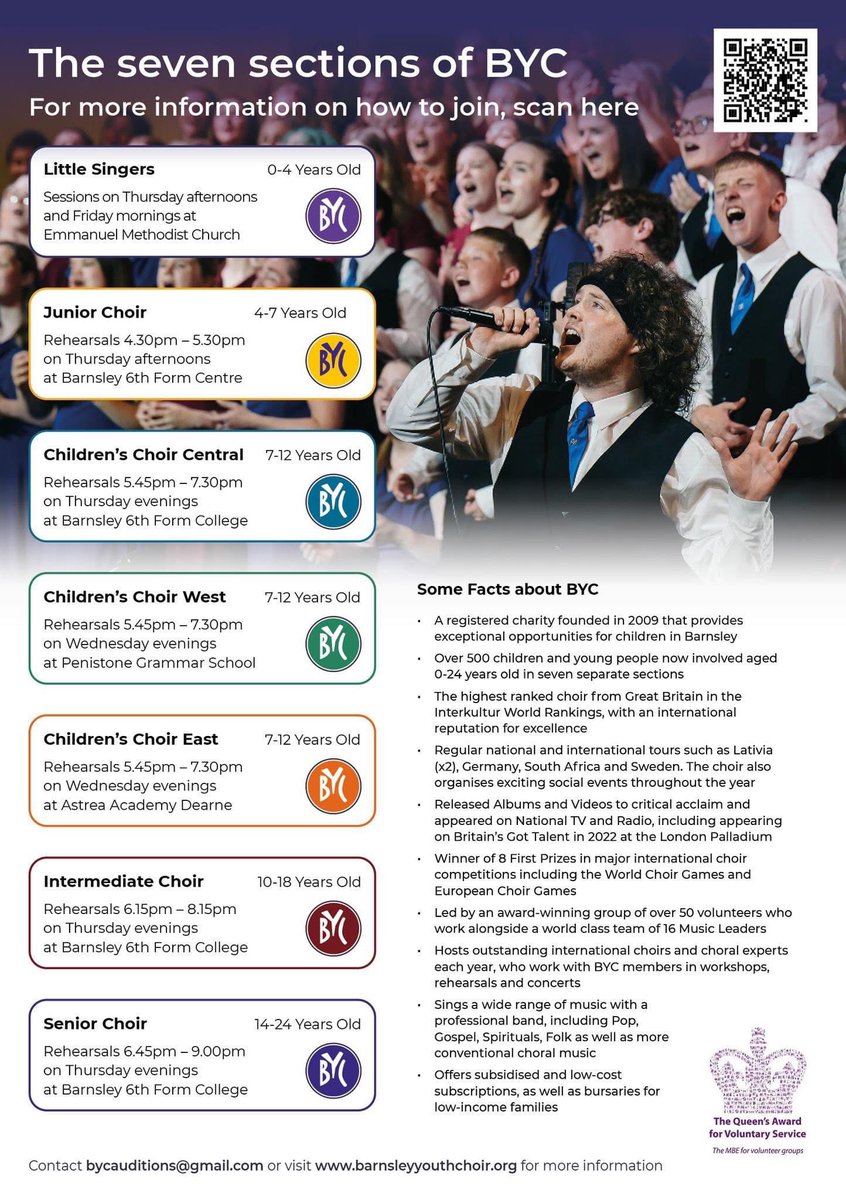 BarnsleyChoir's tweet photo. #joinbycin23 

Fantastic opportunities for 0-24 year olds. Low subscriptions and bursaries available. Outstanding leaders and a world class organisation. 

Fill in this form and we’ll get straight back to you - https://t.co/iJLdFocF3u

Please spread the word and RT 🙏 https://t.co/YvcPtucpWN
