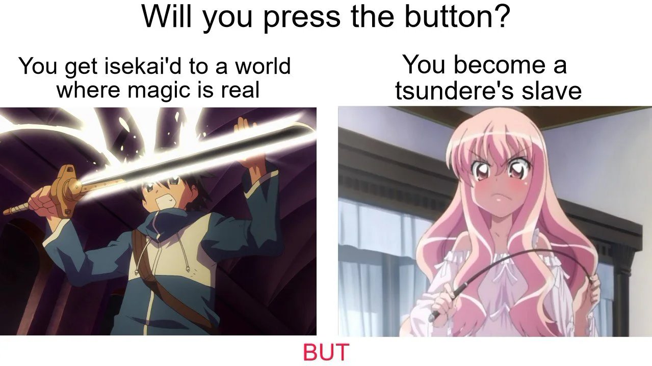 You live in the anime but you live in the anime., Will You Press The Button?