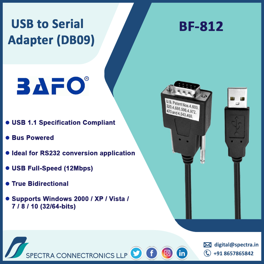 spectra_connect's tweet photo. Buy BAFO USB to Serial Adapter now at https://t.co/cK5CRdfqQR

#totalconnectivitysolutions
#spectraconnectronics
#bafo
#usb
#cable
#rs232
#serialadapter
#computeraccessories
#networking
#datatransmission
#highspeed
#buspowered
#bidirectional
#usbadapter
#bestbuy https://t.co/uBLQoL6DXD