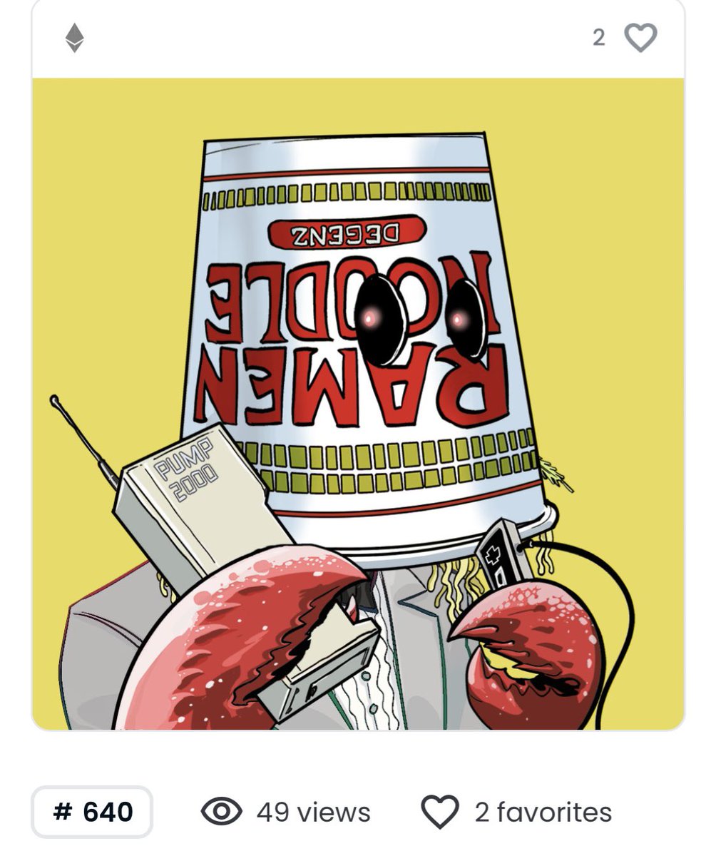 Picked up a <a href="/DegenzNFT/">DegenzNFT</a> ramen head this morning, nice to see that is collection is getting the some attention again <a href="/osf_nft/">The Keeper</a>