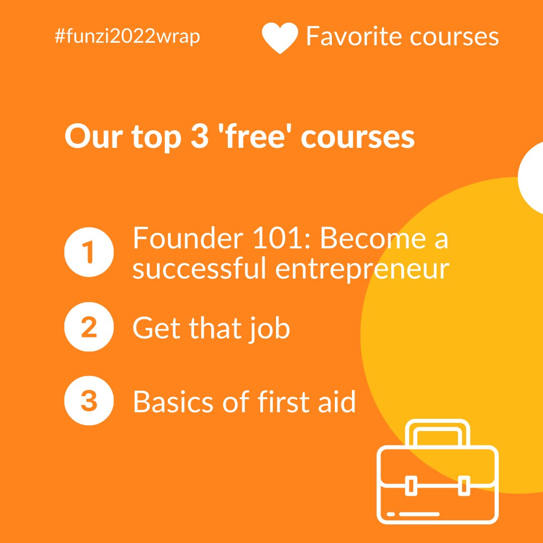 Here are our top paid and free courses for 2022  🤩 

Happy New Year, everyone 🥳

#mobilelearning #skillsdevelopment #Funzi2022wrap
