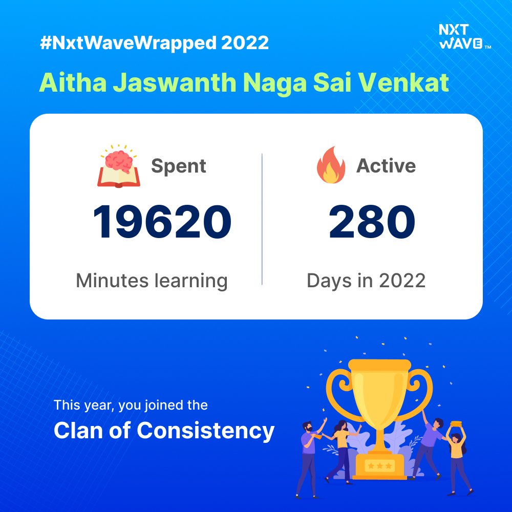 jaswanth_aitha's tweet photo. This year's progress. #NxtwaveWrapped2022 https://t.co/e2Y3vAumbz