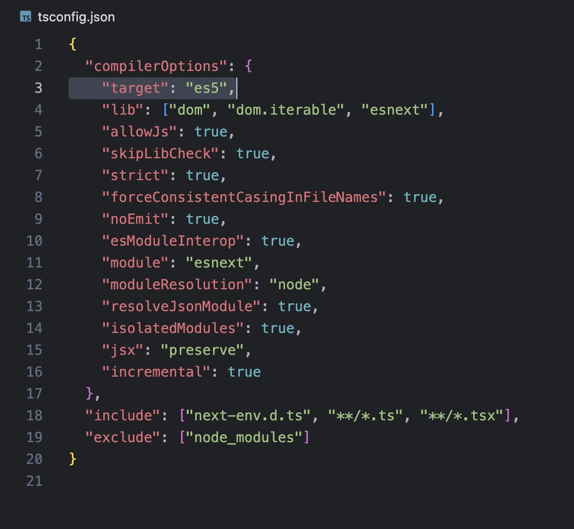 Tim on Twitter: "@leeerob @samselikoff @frankstallone @nutlope To clarify: Tsconfig “target” is not used. Default is ESModules browsers and you can customize it using browserslist. Tsconfig “paths” does apply in Next.js." / Tim on Twitter: "@leeerob @samselikoff @frankstallone @nutlope To clarify: Tsconfig “target” is not used. Default is ESModules browsers and you can customize it using browserslist. Tsconfig “paths” does apply in Next.js." /