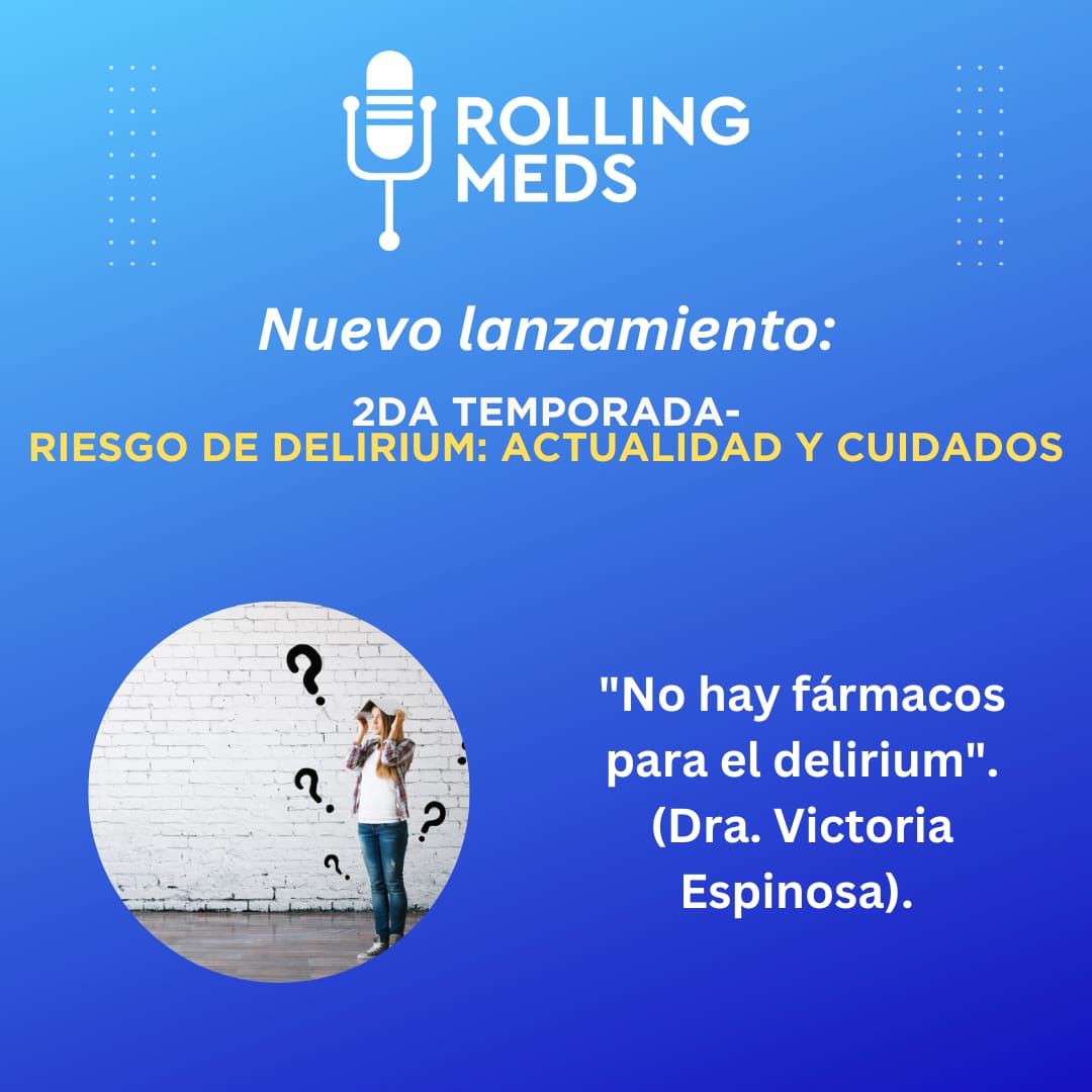 Rolling_Meds's tweet photo. Estrenamos el capítulo 9 de la 2da Temporada. Nos acompaña la Doctora Victoria Espinosa, jefa de la Unidad de Tratamiento Intermedio de Clínica Alemana de Temuco. Quien nos hablará del delirium: actualidad y cuidados. https://t.co/hiDYs7QePG
#RollingMeds#podcast#delirium https://t.co/mtHhE3zIzp