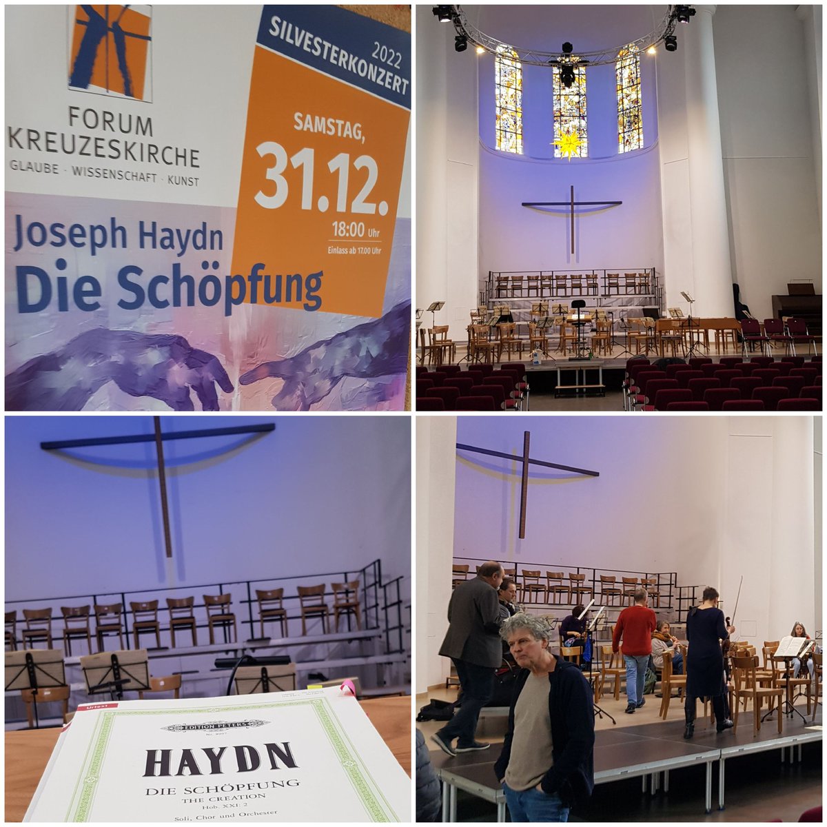 AOppenkowski's tweet photo. Haydn's Creation for New Years Eve. Since yesterday we are in rehearsals and we habe so much fun with this stuff and staff. 😊 #creation #haydn #Silvester #Kreuzeskirche #essencity #Stadtessen #essenerkantorei #Schöpfung #essenaltstadt #metropoleruhr #ruhrpott #ruhrgebiet https://t.co/kTCCCsnWbt