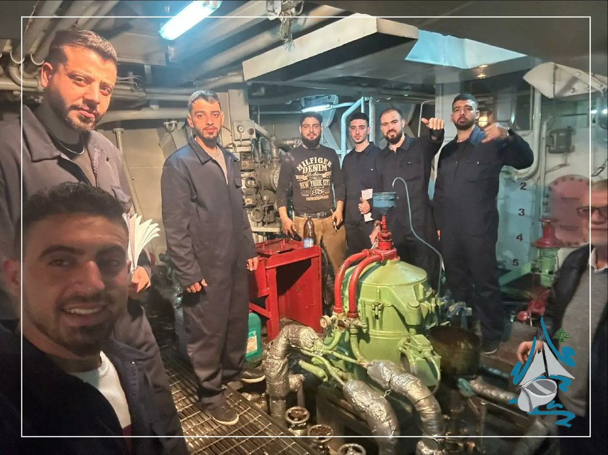 Marsati_Lb's tweet photo. Our Third Engineers visiting MV Sparrow at Port of Tripoli.

#Marsati #MaritimeSciences #STCW #Batroun #Lebanon #Deck #Engine #Seafarers #Master #Engineer #Officer #SeamanLife #Ships #Shipping #EngineRoom #Port #Visit #Practical #Workshop #ThirdEngineer #LearningToCommand https://t.co/O2U0lEok6z