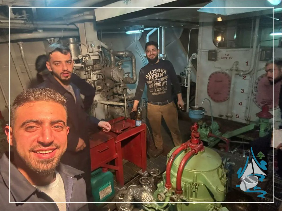 Marsati_Lb's tweet photo. Our Third Engineers visiting MV Sparrow at Port of Tripoli.

#Marsati #MaritimeSciences #STCW #Batroun #Lebanon #Deck #Engine #Seafarers #Master #Engineer #Officer #SeamanLife #Ships #Shipping #EngineRoom #Port #Visit #Practical #Workshop #ThirdEngineer #LearningToCommand https://t.co/O2U0lEok6z