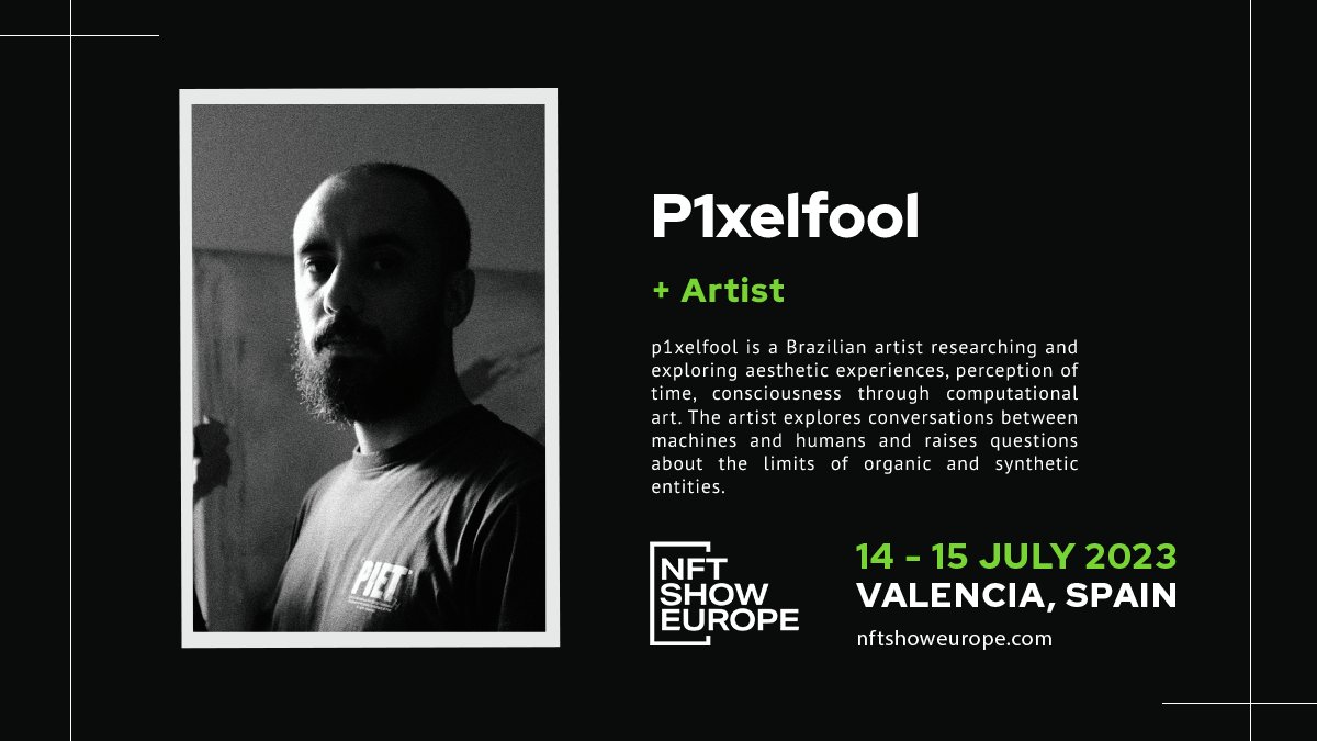 blockshoweurope's tweet photo. To close 2022 on an amazing note, we are giving a warm welcome to @p1xelfool as one of our featured artists for #NFTSE 2023! 🚨

Brief introduction and… a surprise below 👇
1/4🧵 https://t.co/8Me7iMdsc2
