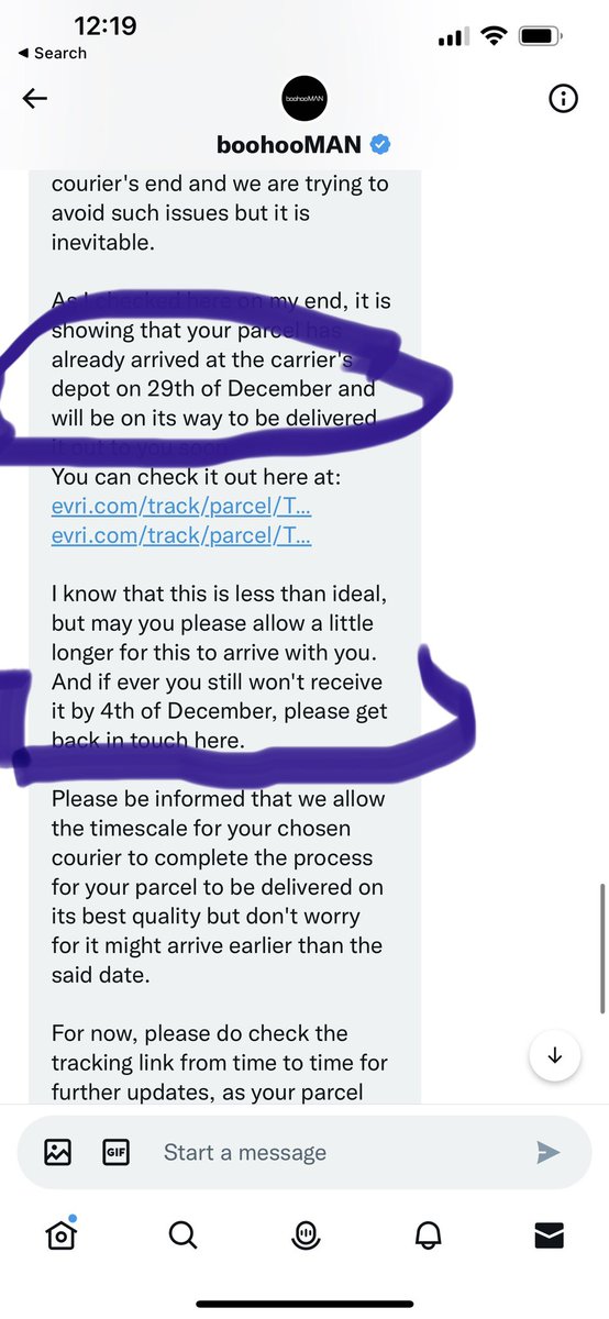 mentalnieke's tweet photo. @boohooMAN want me to wait a whole year for my parcel that should have arrived before Christmas https://t.co/gyCq684Css