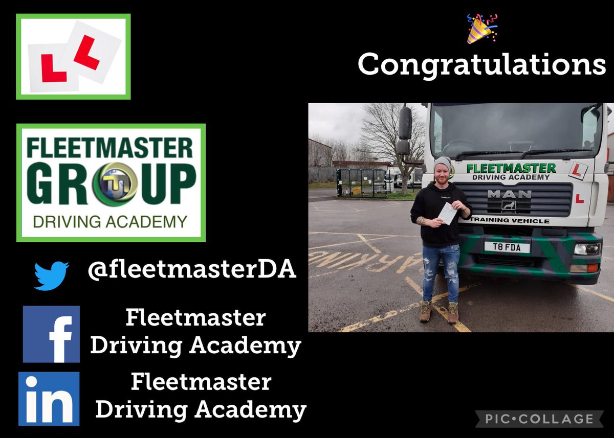 FleetmasterDA's tweet photo. Another one! Ben Johnson has today passed his Cat C at our DVSA approved test centre 😎 🚚 https://t.co/qdIM7wxJ2B