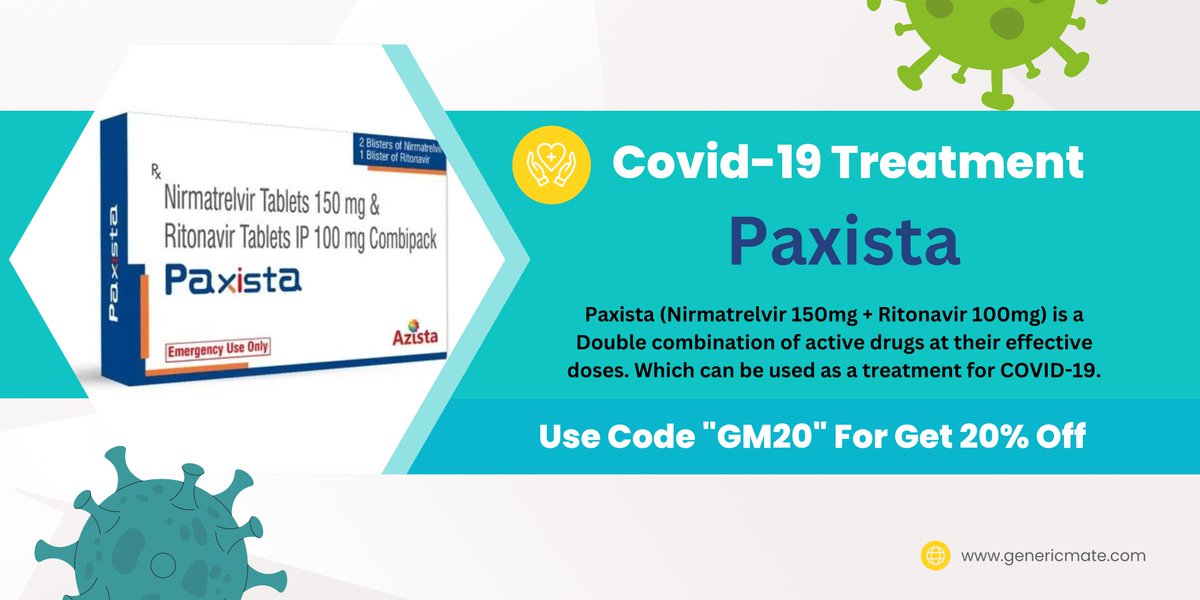 GenericMate's tweet image. #paxista
#Paxlovid 
#COVID19 
#Covid_19 
#China 
#coronavirus 

Use Code "GM20" For 🎁Get 20% Off or a big discount

👉paxista to china price China  ¥1300
👉paxista to USA price   $200
 
Order Now: genericmate.com/product/paxlov…
