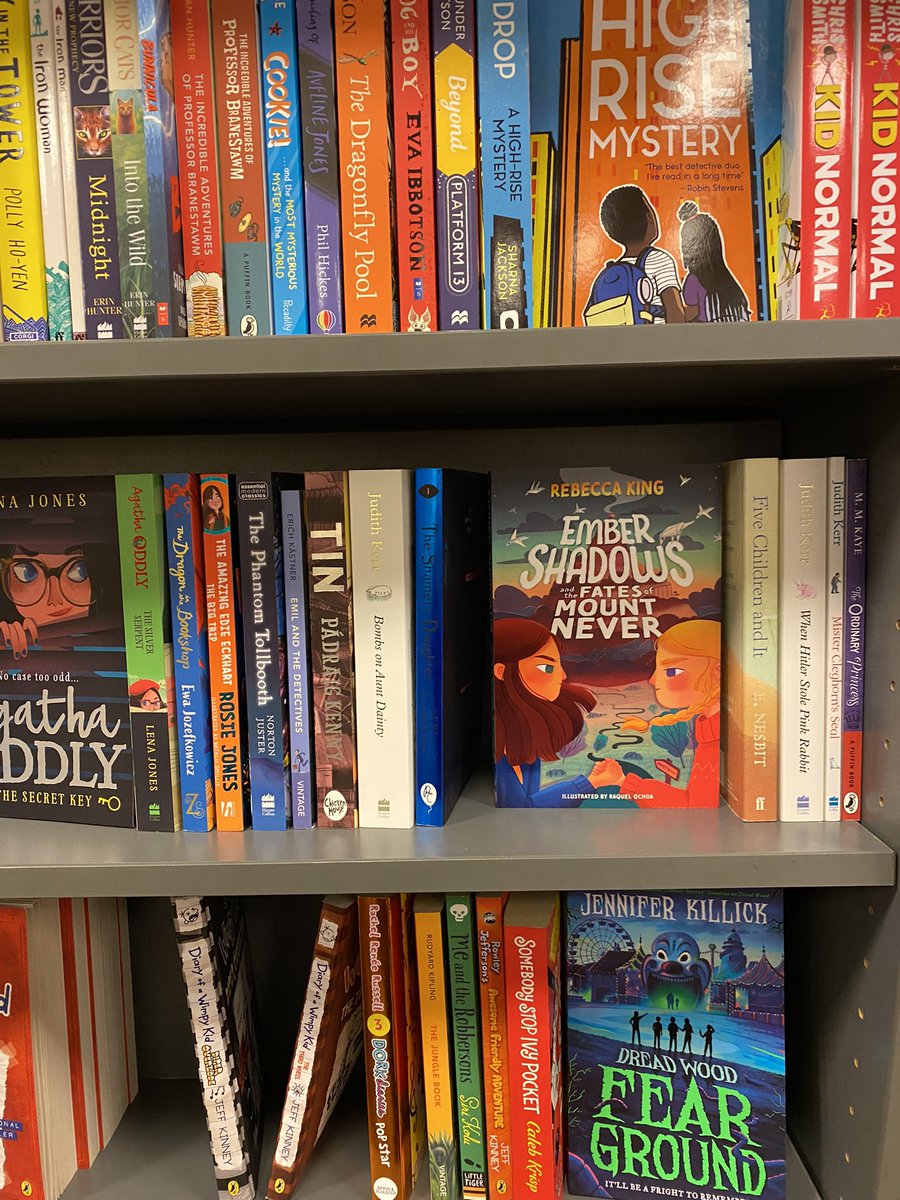 Some interesting filing in Waterstones, but serendipitous to see my writing pal, Rebecca King’ fab novel Ember Shadows atFoMN nestled next to E. Nesbit’s Five Children and It, which we read on our MA. Oh, the joy! <a href="/RKingWriter/">Rebecca King</a> <a href="/McrWritingSchl/">Manchester Writing School</a>