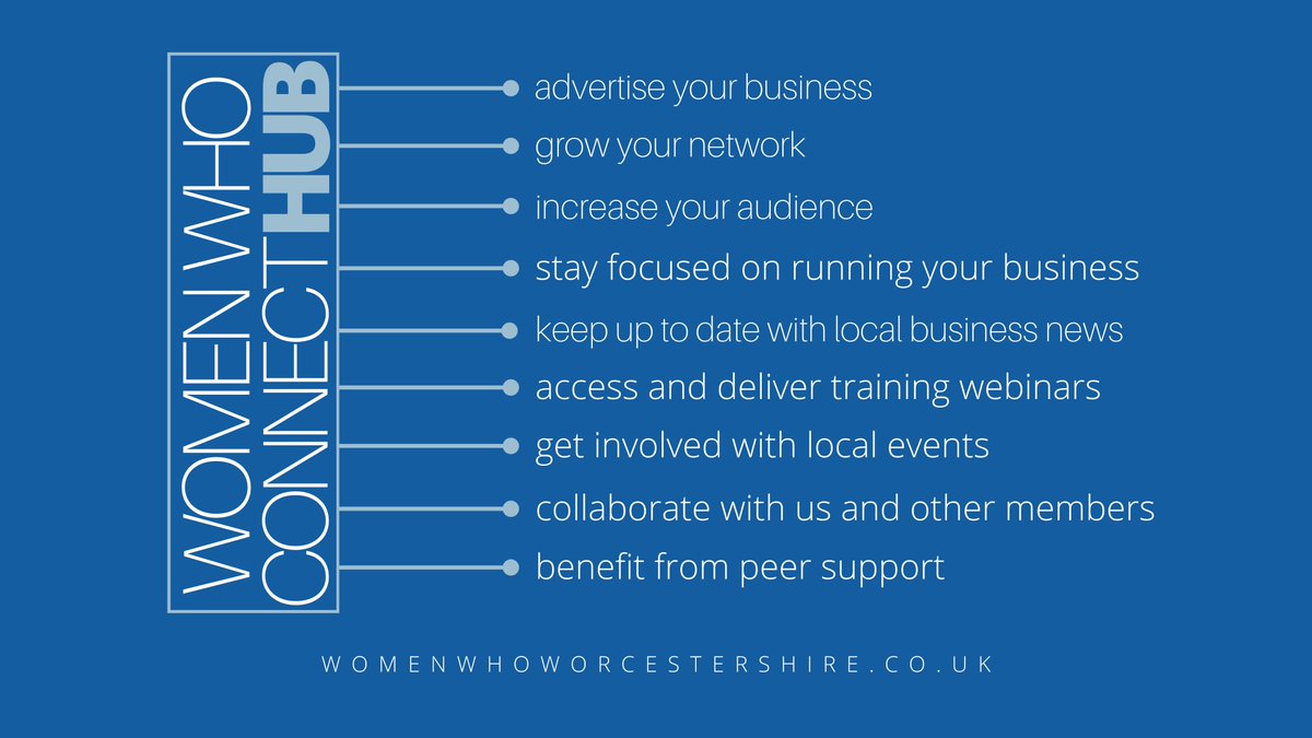 Worcestershire's first Business Support Hub designed by business women for business women. Join us today from just £30 per month for Focus Membership or £80 per month for Develop Membership. Visit womenwhoworcestershire.co.uk/the-women-who-… for more information #WomenWhoConnect #WomenWhoWorcs