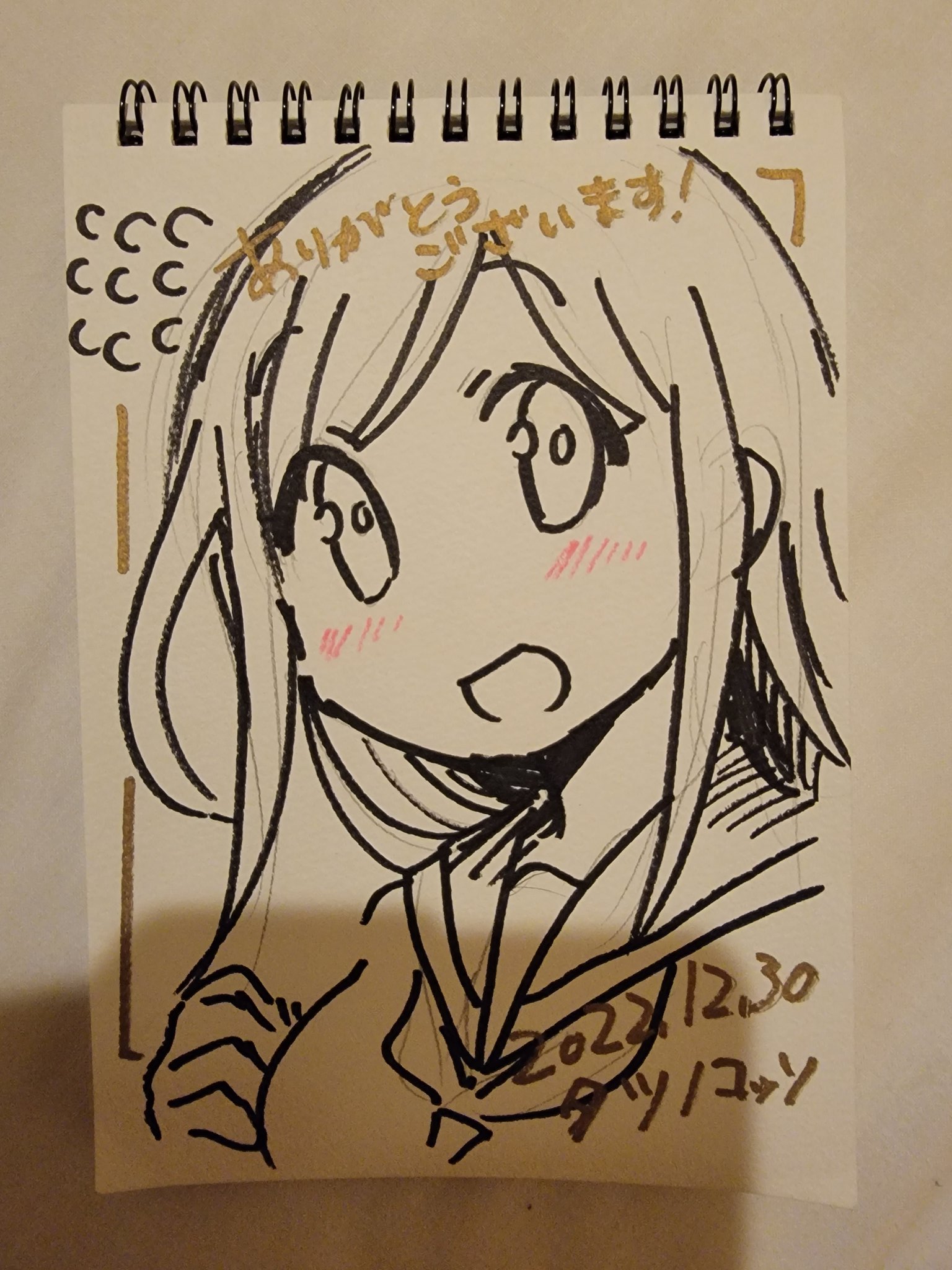 つくみず先生 直筆イラストサインスケブ