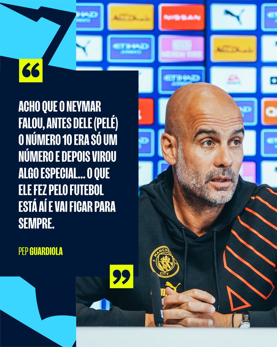 Pep Guardiola, sobre a morte de Pelé. 

#RIPPele 

#MCFCPortugues | pt.mancity.com