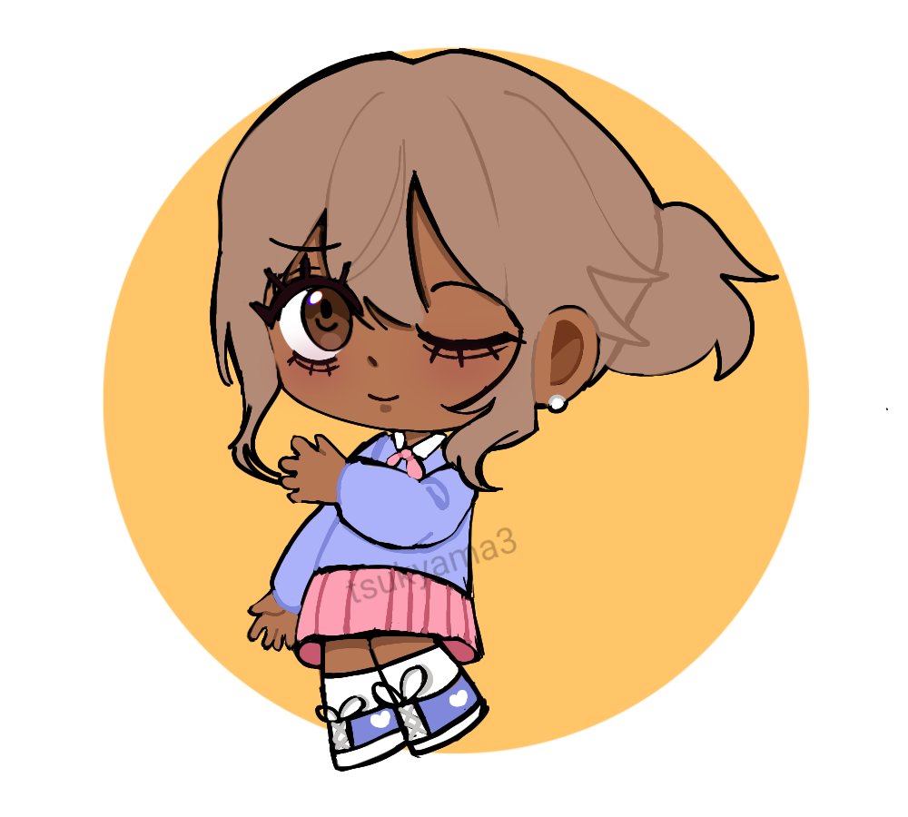 Tsukyama3's tweet photo. My chibi drawing^^ Just a random girl i created, haha #drawing #art #Chibi #commissionsopen https://t.co/Khb04XmP6n