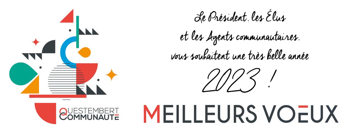 ✨Le Conseil Communautaire de Questembert Communauté ainsi que l'ensemble des services vous souhaitent une très belle année 2023 !✨