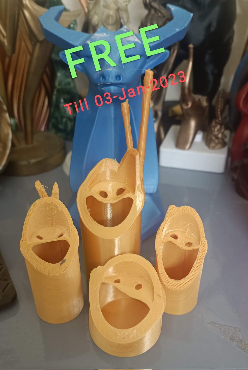 3dprint4decor's tweet image. Happy new year with free Bambee models. Until 03-Jan-2023.
Stl link: cults3d.com/en/3d-model/ar…
@Cults3D #3dprinting #3dstl #freemodels #stlfree #bamboo #penholder #funnyface #funface