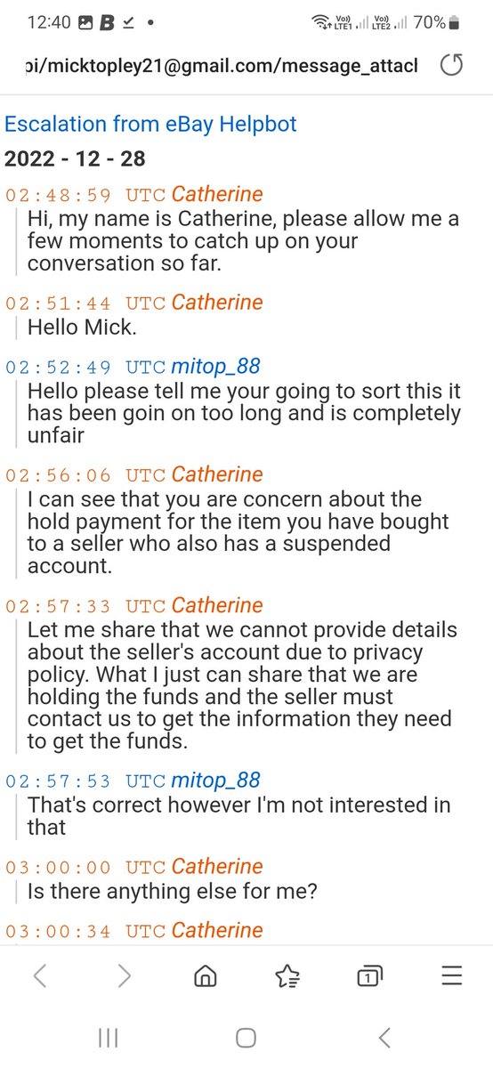 micktopley's tweet image. #ebayuk #BBC #financialombudsman 

Ebays folks money. I brought a xbox on there. EBay originally said they will pay me after the 26th I will receive it. Once my buyer is happy with the purchase but once talking as though we had broke their terms. Anyway screen.shots.