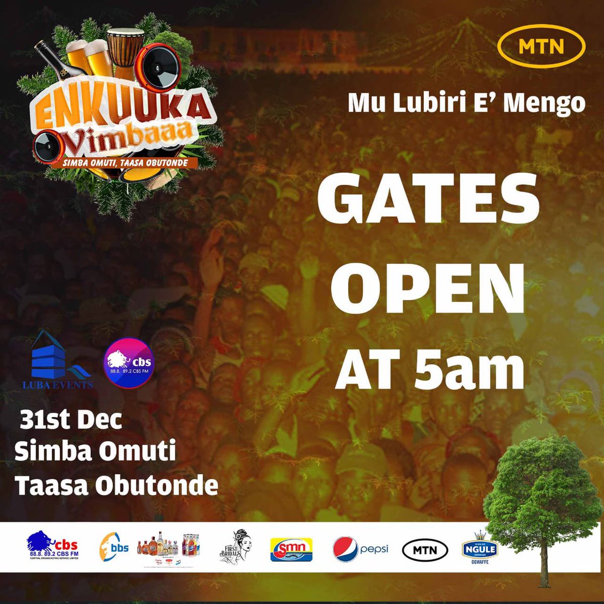 Gates open at 5am for the #EnkuumaVimba , are you ready #SimbaOmuti  

We meet in Lubiri e Mengo