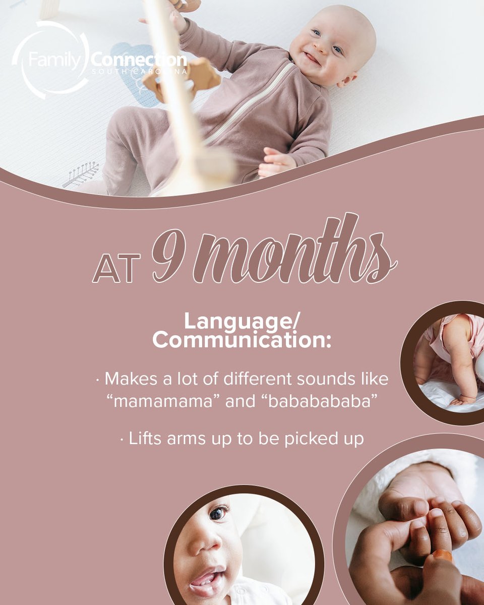 Development milestones are important clues about how your child develops physically, cognitively, and socially. Every child learns and grows at their own pace.

We can help with screening and provide resources as your child begins their journey. Visit: familyconnectionsc.org/journey-begins/