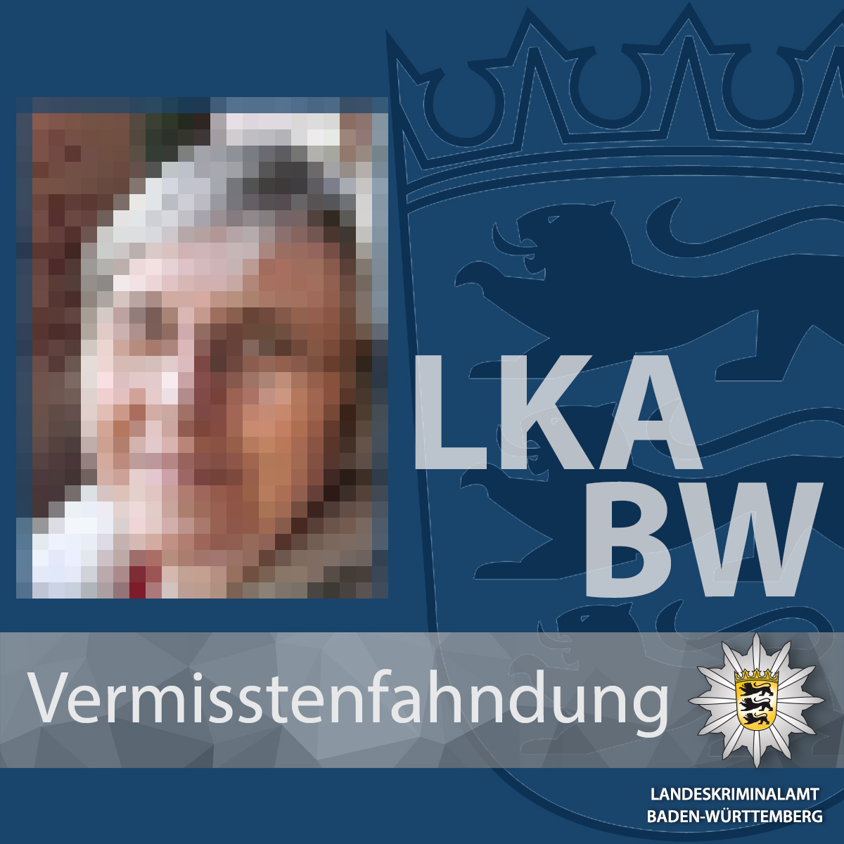 LkaBaWue's tweet photo. #Vermisstenfahndung in #Mannheim +++ Bitte RT
Seit dem 29.12. wird eine 70-jährige Frau vermisst. Sie wollte an diesem Tag gegen 17 Uhr von der Mannheimer Innenstadt aus nach Hause gehen. Seither verliert sich ihre Spur. Mehr Infos hier: ▶️  https://t.co/yhYwEqy9x2
#LKABW https://t.co/oYFJcdkO5L