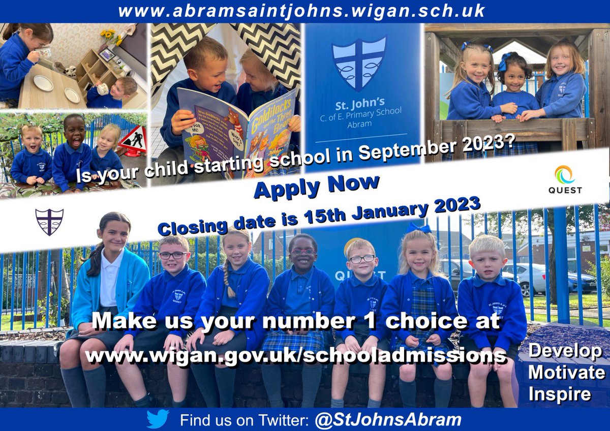 St John's Abram on Twitter "Is your child due to start school in