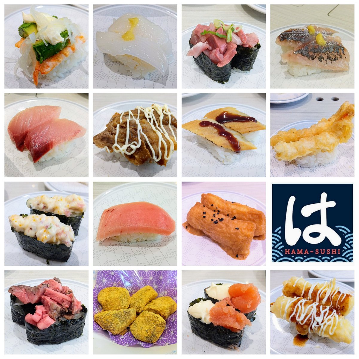 【今日の晩ごはん🍣966】 回転寿司🍣 🐟🐙🍤🦑🥑🐚🧅🐄 はま寿司鶴見尻手店にて🚴‍♂💨