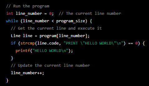 garyexplains's tweet photo. I just asked a popular AI system to "write a BASIC interpreter in C". The code it output looked interesting until it got to this! 😂🤪🤦‍♂️ https://t.co/ZEXVjLO9MQ