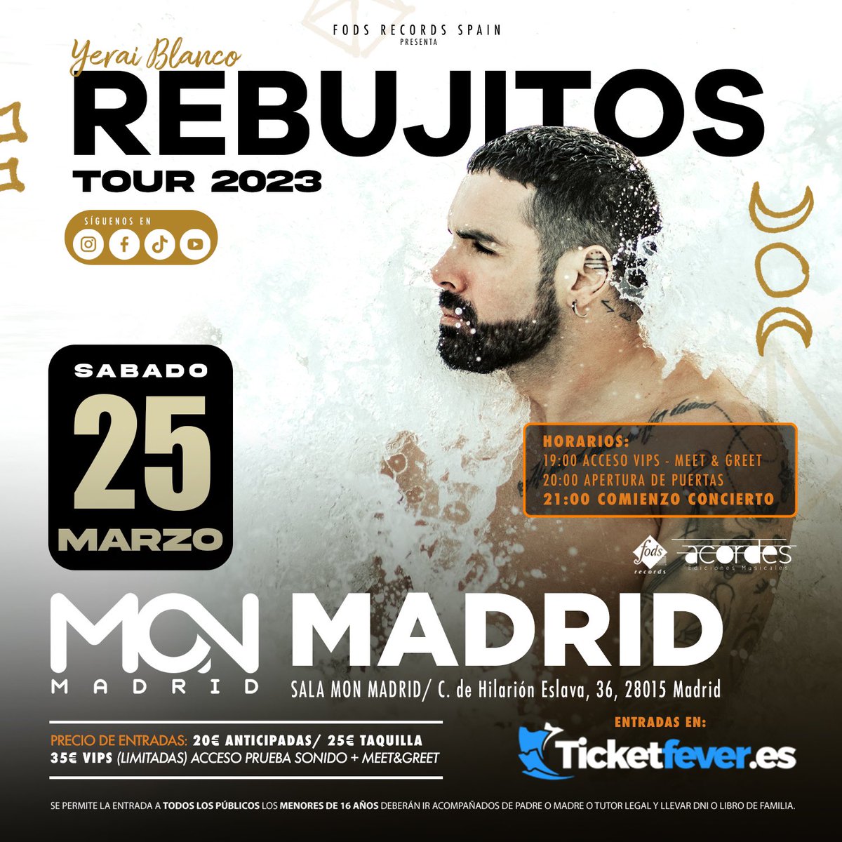 25 Marzo —&gt; MADRID‼️
Últimos conciertos formato “Marniático”
No te lo pierdas!
🎟️ ticketfever.es/events/rebujit…