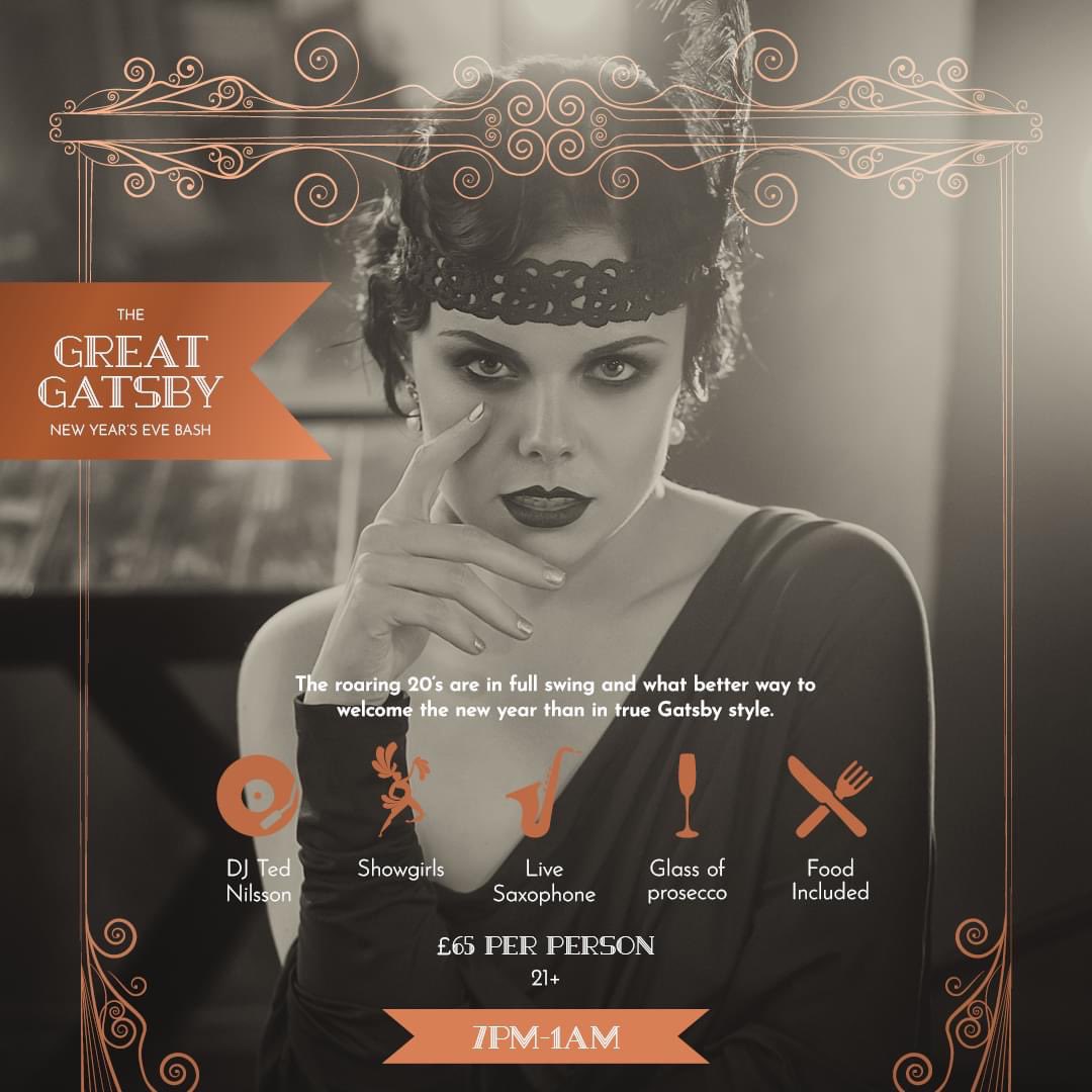 DraycoteHotel's tweet photo. Still have no plans for tomorrow night? 🎆

We have limited availability for our Great Gatsby New Year's Eve Bash! 🍾

🎟️ Two tickets and a bedroom for £160.

Call 01788 521 800 to purchase. https://t.co/dSJA7fhK43
