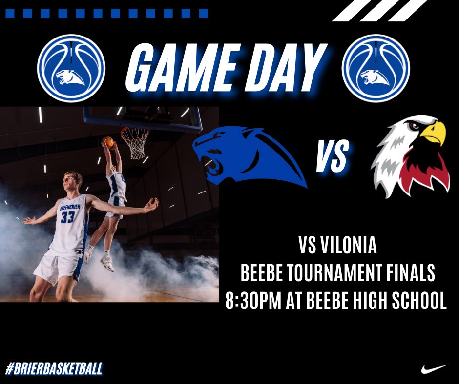Finals Friday!! Sr boys take on the Vilonia Eagles in the finals of the Beebe Tournament! Game time 8:30 at Beebe High School! #brierbasketball