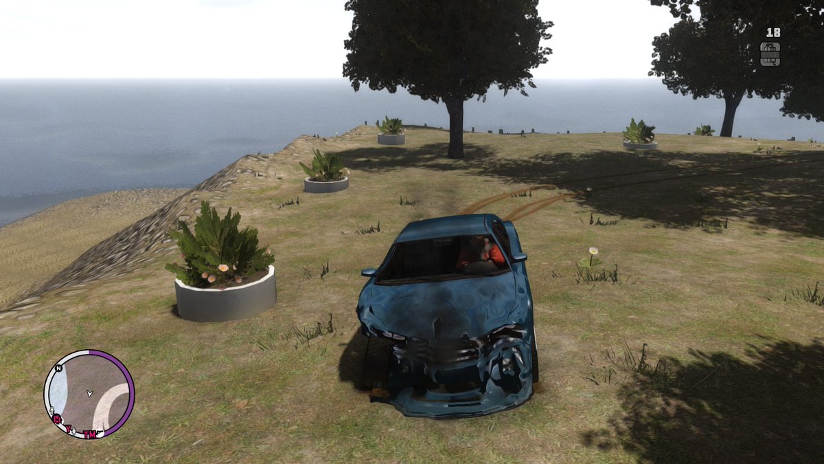 Fun fact: While making TBOGT, Rockstar has accidentally replaced some tree models with a potted plant model which have no collisions. It has never been fixed and it happens on both consoles and PC.
Left: GTA 4 | Right: TBOGT