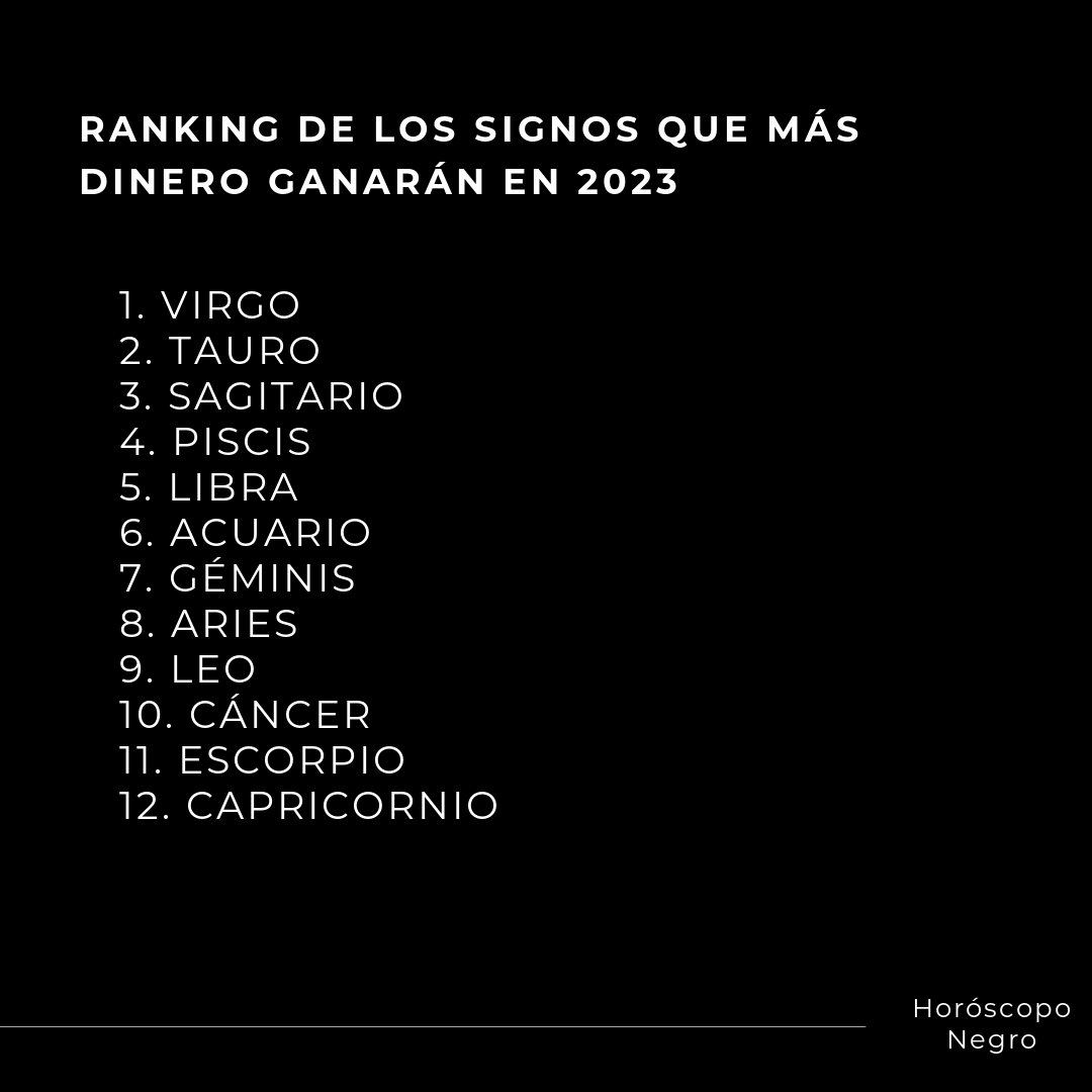 Ranking de los signos que más dinero ganarán en 2023 🔮✨