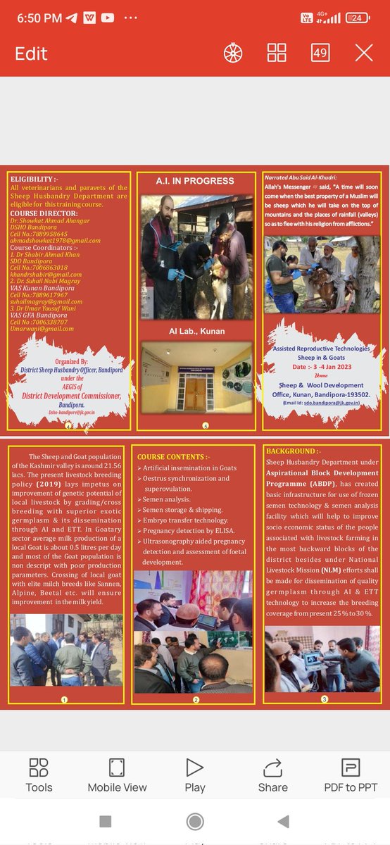 Dsho_bandipora's tweet image. Creating #TangibleAssets under #AspirationBlockDevelopmentProgramme(ABDP) for socioeconomic development of #MostBackwardBlocks in the District.SHD Bpr organising training program on #AssistedReproductiveTechnologies  @dcbandipora @NITIAayog @diprjk @ddnewsSrinagar @Bandiporadesk