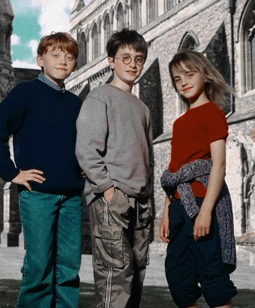O anúncio do trio de Harry Potter, lá nos anos 2000.