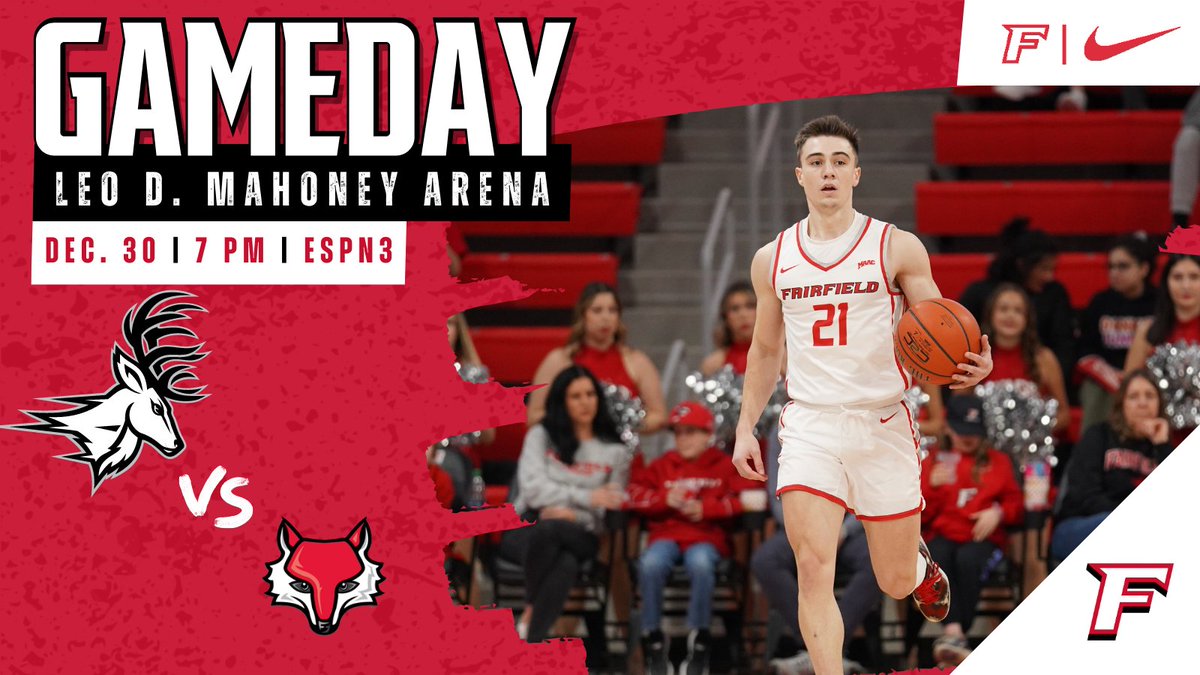 Fairfield Men’s Basketball (@fairfieldmbb) on Twitter photo Final game day before the New Year as we return to MAAC play tonight against Marist!
🆚 <a href="/MaristMBB/">Marist Men's Basketball</a>
⌚️ 7 PM
🏟️ Leo D. Mahoney Arena
🎟️ bit.ly/3xkjRk7
📺 #ESPN3
🎥 es.pn/3VzJshY
📊 bit.ly/3YUMJvp
#WeAreStags #StagsCompete #MAACHoops 🤘🏀 Final game day before the New Year as we return to MAAC play tonight against Marist!
🆚 <a href="/MaristMBB/">Marist Men's Basketball</a>
⌚️ 7 PM
🏟️ Leo D. Mahoney Arena
🎟️ bit.ly/3xkjRk7
📺 #ESPN3
🎥 es.pn/3VzJshY
📊 bit.ly/3YUMJvp
#WeAreStags #StagsCompete #MAACHoops 🤘🏀