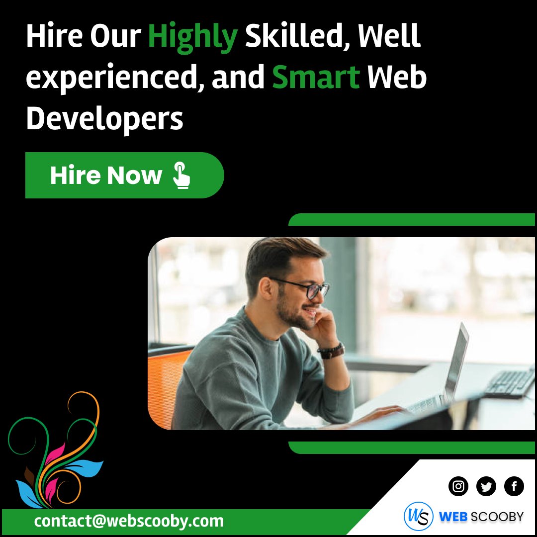 WebScooby's tweet image. If you want to hire website developers, we are ready to provide them.
All our website developers are highly skilled and have at least 5 years of experience.
#hirewebdeveloper #hirewebsitedeveloper #websitedevelopmentservices #webscooby #usa #cleavland