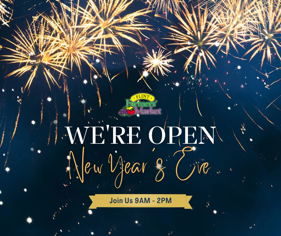 We're open Saturday from 9am-2pm! Grab all your New Year's Eve supplies and enjoy a day shopping with us.