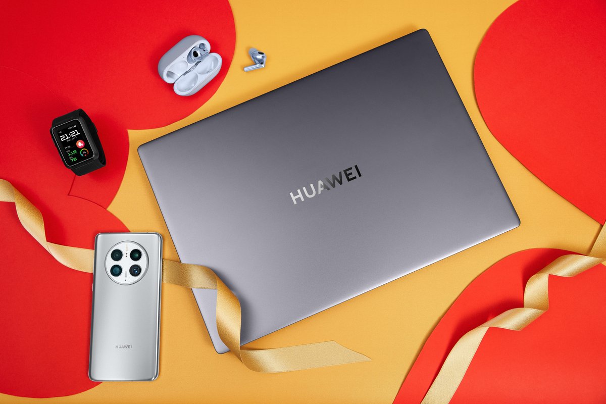 HuaweiArabia's tweet photo. Just the items we need to start the New Year! 

Buy #HUAWEIMate50 Series now starting from 3399 AED &amp; get FREE gifts worth AED 760. https://t.co/Z2JTxVftIC

#PerfectMomentsTogether #HUAWEIMate50Pro #HUAWEIMateBookD16 #HUAWEIWATCHD #HUAWEIFreeBudsPro2 https://t.co/bfWImawOFa