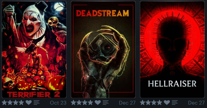 Jhon_Carpi's tweet photo. Y por último mi top 3 del año. Las mejores de las películas que he visto del 2022, que han resultado ser:
#Terrifer2: NOTA 8/10.
#DeathStream: NOTA 8/10.
#Hellraiser: NOTA 8/10. https://t.co/aJKJFB6te8