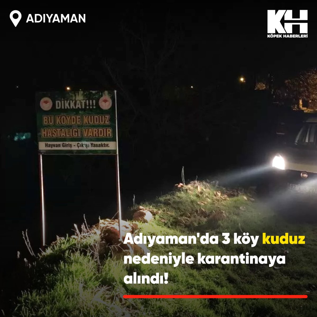 Adıyaman'ın Besni ilçesinde bir köpeğin kuduz olduğunun tespit edilmesinin ardından 3 köy, karantina altına alındı.
#kuduz .
Kuduz vakalarının görüldüğü 3 köy karantina altına alınırken, köylere hayvan giriş ve çıkışı 6 ay süreyle yasaklandı.